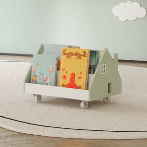 Mobiler Kinder-Bücherwagen Vipsali Hausoptik
