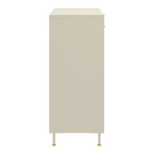 Sideboard Lindau Stahl 97x80x40 cm Cremeweiß [en.casa]