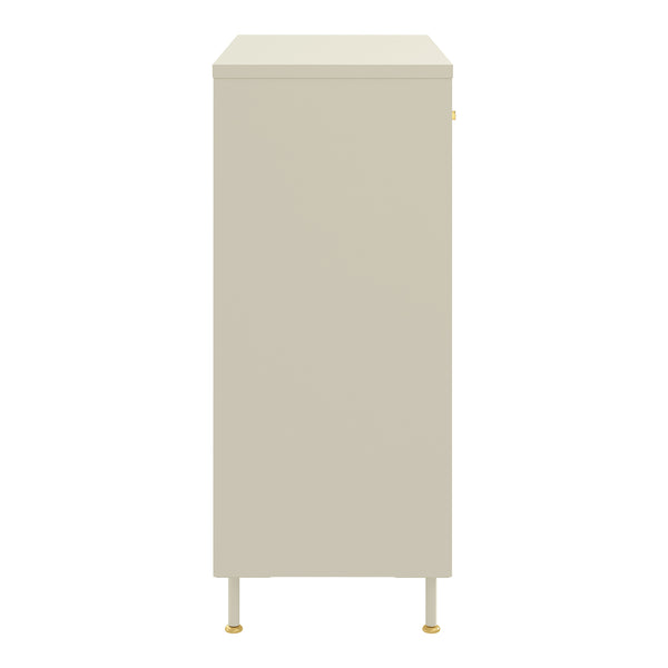Sideboard Lindau Stahl 97x80x40 cm Cremeweiß [en.casa]