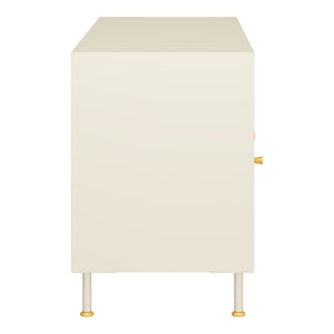 TV-Schrank Lindau Stahl 120x40x59 cm Cremeweiß [en.casa]