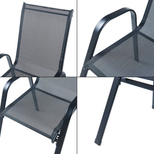 Gartenmöbelset Aradeo 7-tlg. Schwarz [casa.pro]