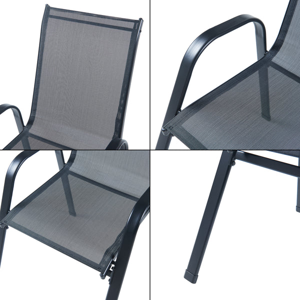 Gartenmöbelset Aradeo 7-tlg. Schwarz [casa.pro]
