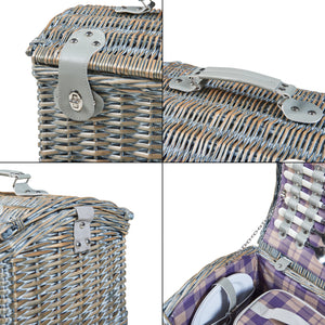 Picknickkorb Folldal für 2 Personen 40x28x25 cm [casa.pro]
