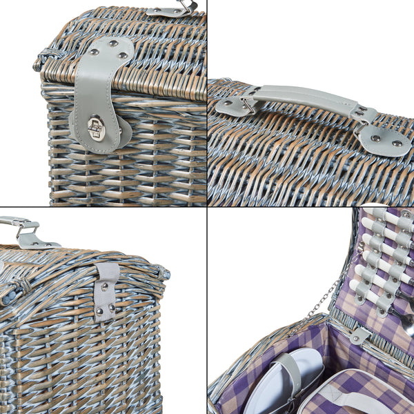 Picknickkorb Folldal für 2 Personen 40x28x25 cm [casa.pro]