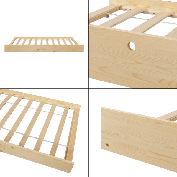 Hausbett Sodankylä mit Ausziehbett mit 2 Matratzen 90x200cm [en.casa]