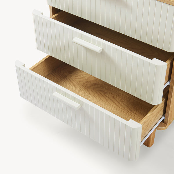 Kommode Ferrersp mit 3 Schubladen 70x60x40 cm Eicheoptik/Sandfarben [en.casa]