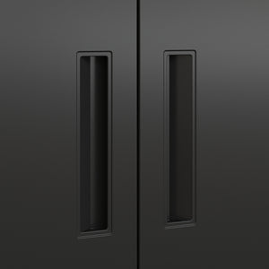 Bücherregal mit Schrank Hailuoto 80x40x180 cm Stahl Schwarz, matt [en.casa]