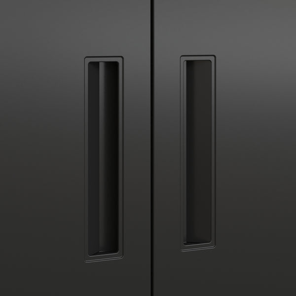 Bücherregal mit Schrank Hailuoto 80x40x180 cm Stahl Schwarz, matt [en.casa]