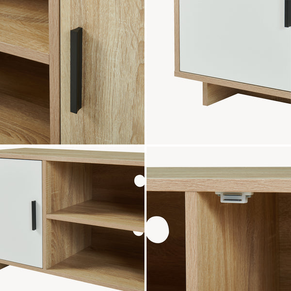 Fernsehschrank Kenta 120x39x52 cm Sonoma-Eicheoptik/Weiß [en.casa]