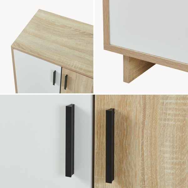 Beistellschrank Kenta 90x60x35 cm Sonoma-Eicheoptik/Weiß [en.casa]