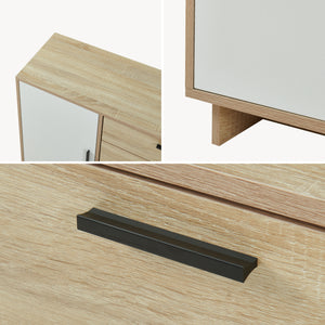 Sideboard Kenta 100x35x72 cm Sonoma-Eicheoptik/Weiß [en.casa]