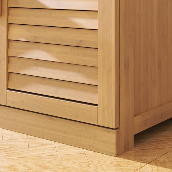Schuhschrank Aarela 67x66x34 cm Bambus [en.casa]