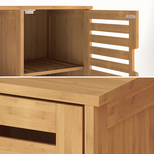 Beistellschrank Hakseri 2-tlg. 87x99x33 cm Bambus Natur [en.casa]