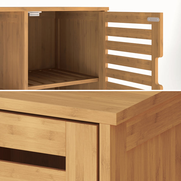 Beistellschrank Hakseri 2-tlg. 87x99x33 cm Bambus Natur [en.casa]