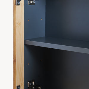 Spiegelschrank Svanes 58x56x13 cm Dunkelgrau/Natur [en.casa]