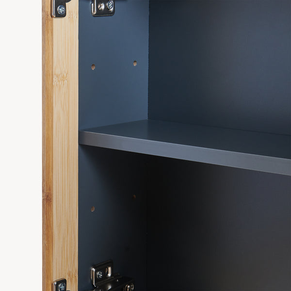 Spiegelschrank Svanes 58x56x13 cm Dunkelgrau/Natur [en.casa]