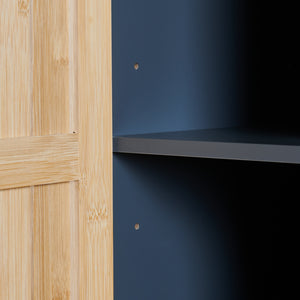 Hochschrank Svanes 170x30x30 cm Dunkelgrau/Natur [en.casa]