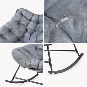 Korb-Schaukelstuhl Villeneuve 85x90x91 cm Schwarz/Grau [en.casa]