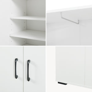 Kleiderschrank Chalvefted 175x60x35 cm Weiß [en.casa]