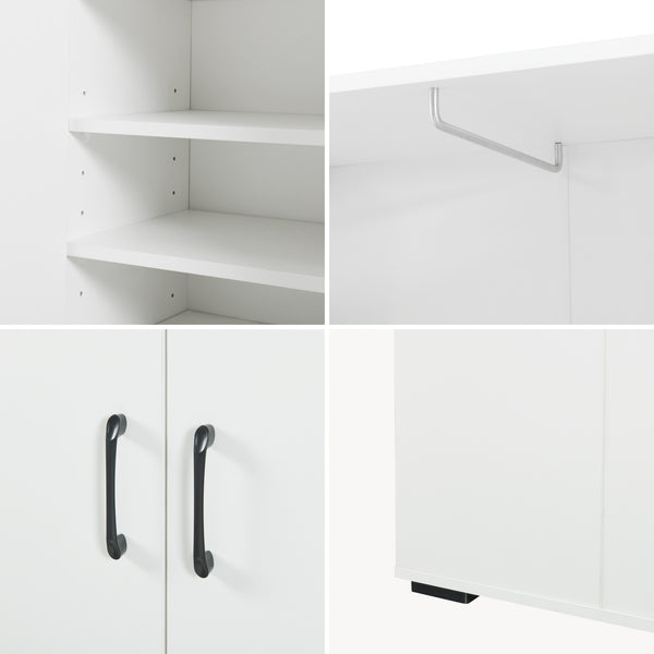 Kleiderschrank Chalvefted 175x60x35 cm Weiß [en.casa]
