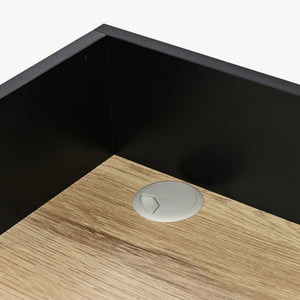 Schreibtisch Kappespoo 84x80x50 cm Schwarz/Eicheoptik [en.casa]