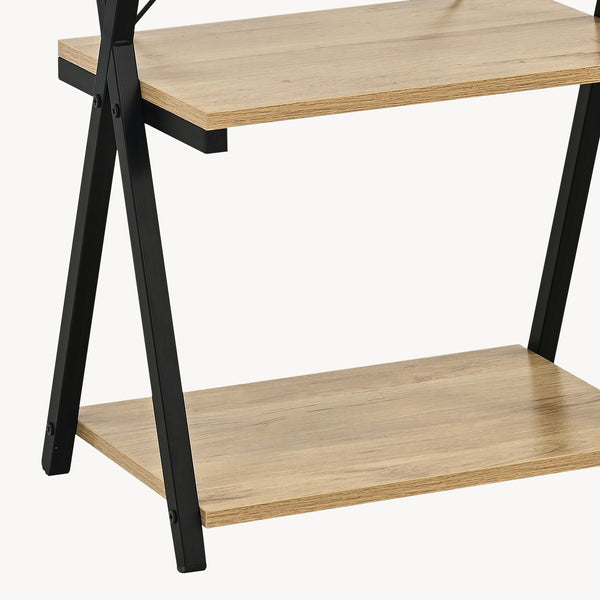 Standregal Kappespoo 84x50x30 cm Schwarz/Eicheoptik [en.casa]