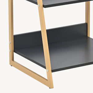 Leiterregal Kuomi 84x53x47 cm Beige/Dunkelgrau [en.casa]