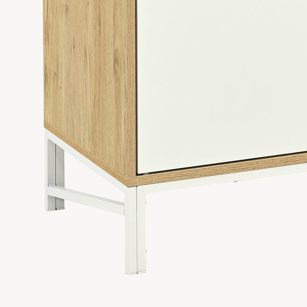 Kommode Kerrköndam 94x76x40 cm Eicheoptik/Weiß [en.casa]