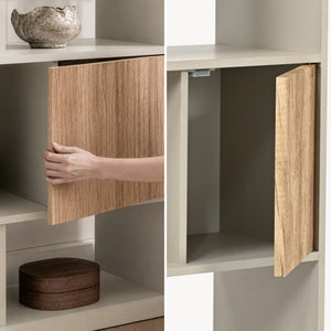 Bücherregal Karena 112x70x30 cm Cremeweiß/Eicheoptik [en.casa]