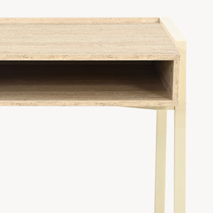 Schreibtisch Boderas 107x55x78 cm Beige/Travertin [en.casa]
