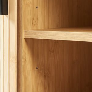 Beistellschrank Tvedestrand 100x40x80 cm Natur/Schwarz [en.casa]
