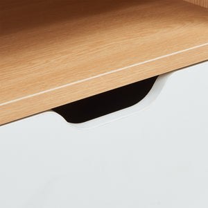 Nachttisch Bordkak mit Regal 75x35x30 cm Eicheoptik/Weiß [en.casa]