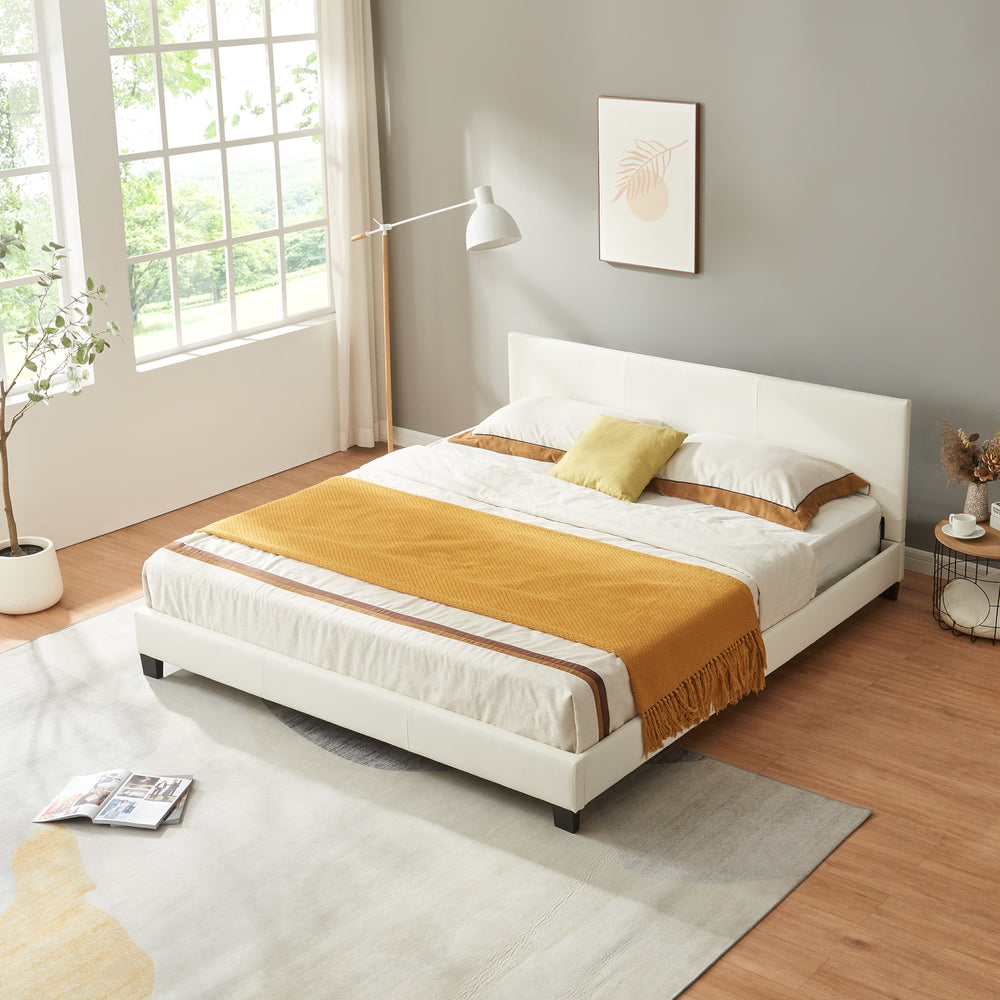 Kunstlederbett Albacete 180x200cm Weiß Corium - premiumXL