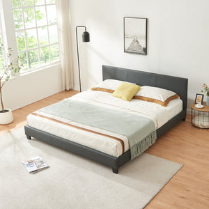 Kunstlederbett Albacete 180x200cm Dunkelgrau Corium