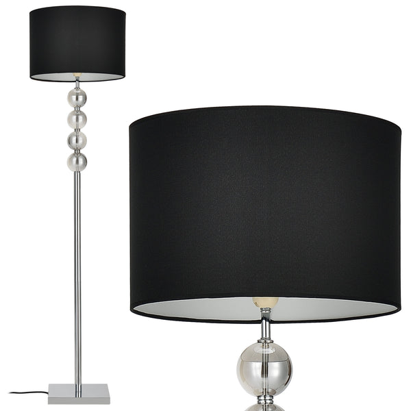 Stehleuchte Spheridern 1x E27 Ø 37,5 x 155 cm Chrom/Schwarz lux.pro