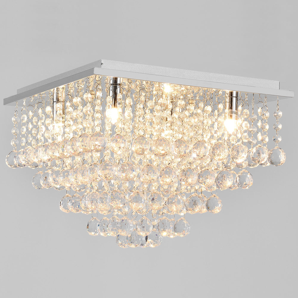 Kristall Deckenleuchte [38x38cm] Deckenlampe Lüster Zimmerlampe Chrom [lux.pro] - premiumXL
