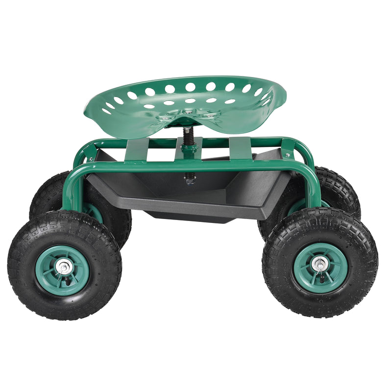 Maßskizze Fahrbarer Gartensitz bis 135kg Grün pro.tec