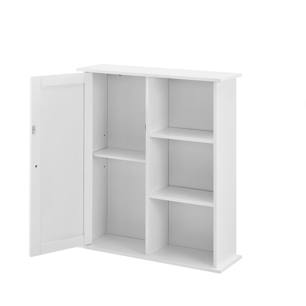 Badezimmerschrank Anderlecht 71x60x18 cm Regal mit Ablagen Weiß en.caa