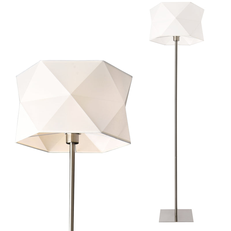 Maßskizze Stehleuchte Narwa 152 cm E27 60W Metall Chrom/Weiß lux.pro