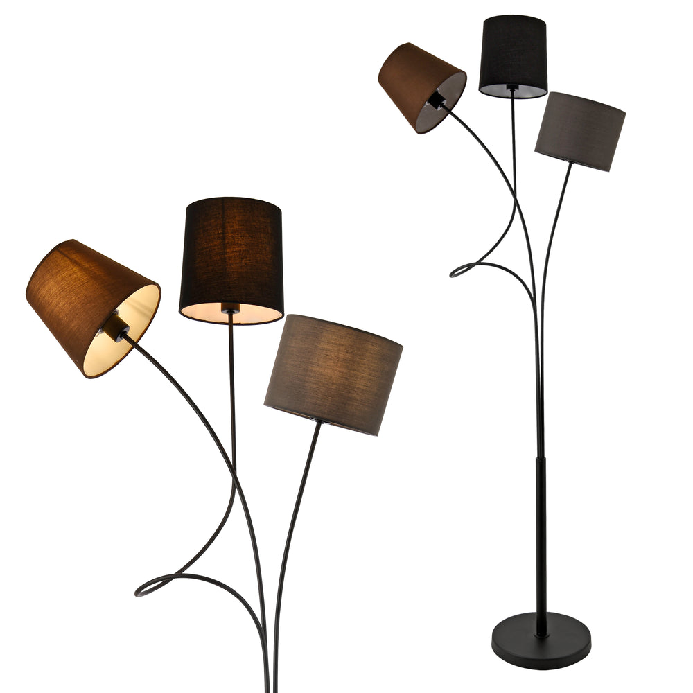 Stehleuchte Treviso 146 cm 3-Flammig E14 Max. 40W Metall Mehrfarbig lux.pro
