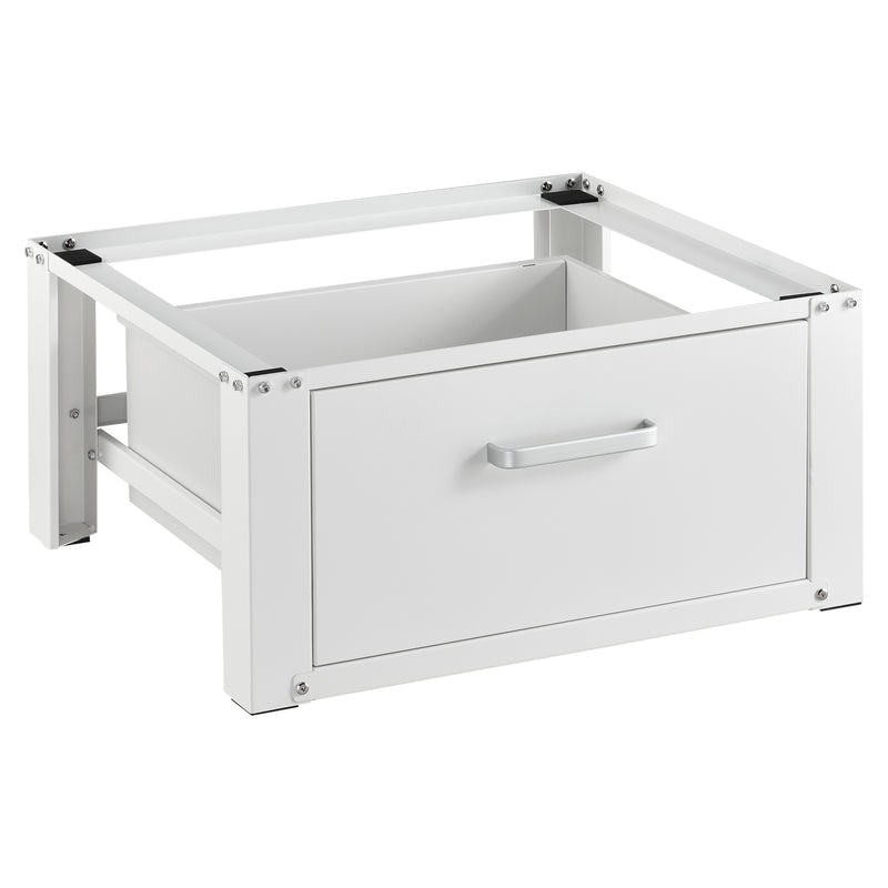 Maßskizze Waschmaschinen-Sockel mit Schublade Stahl Max. 150 kg en.casa