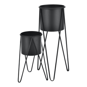 Pflanzenständer Hedera im 2er Set Metall Schwarz [en.casa]