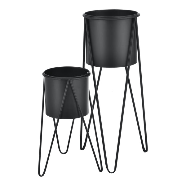 Pflanzenständer Hedera im 2er Set Metall Schwarz [en.casa]