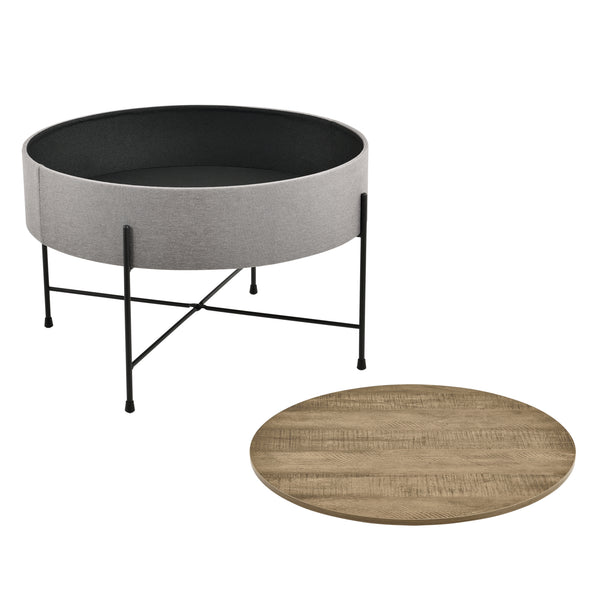 Couchtisch Tauranga Rund Wallnussoptik/Grau en.casa