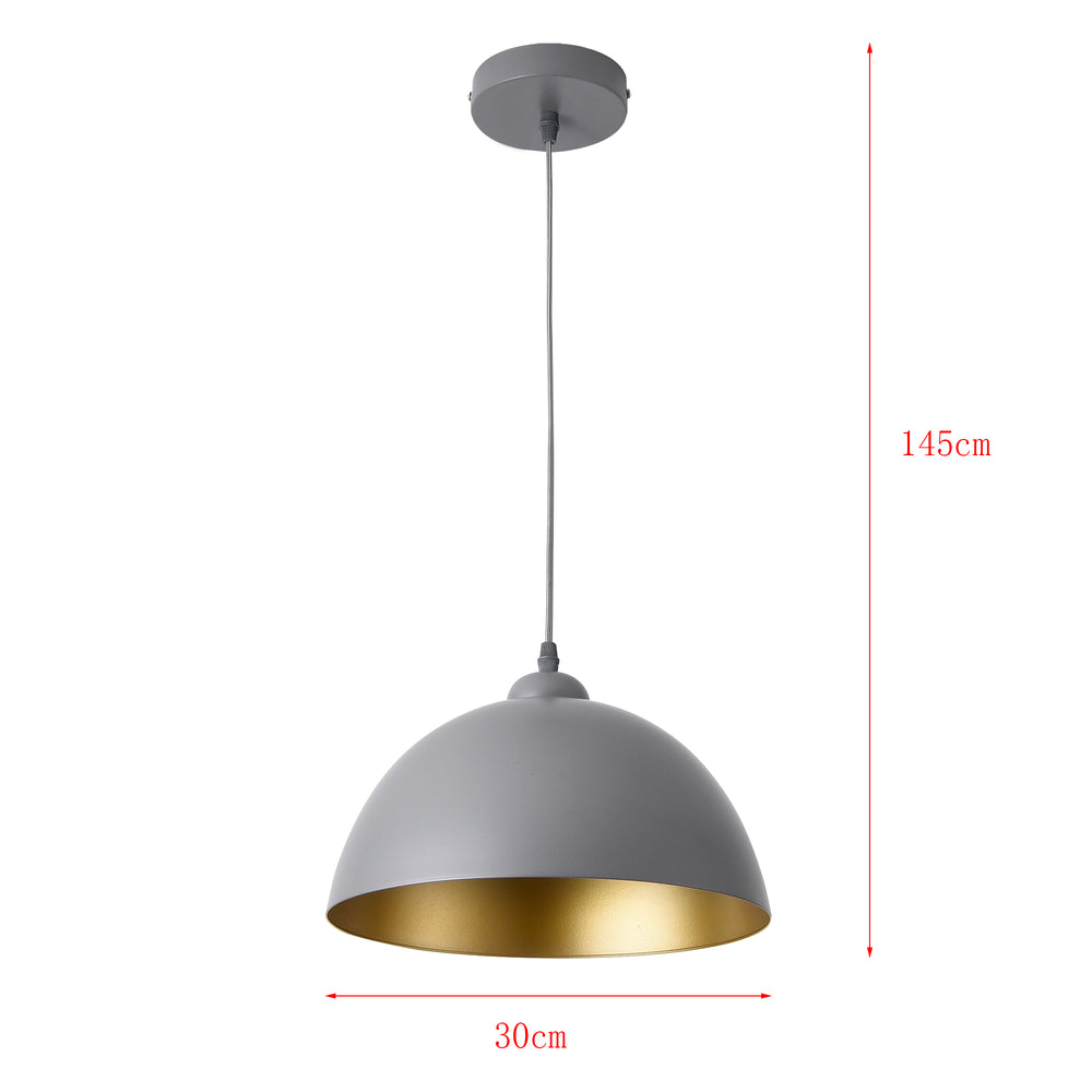 2er - Set Hängeleuchte Toulon Metall Grau - Gold lux.pro - premiumXL
