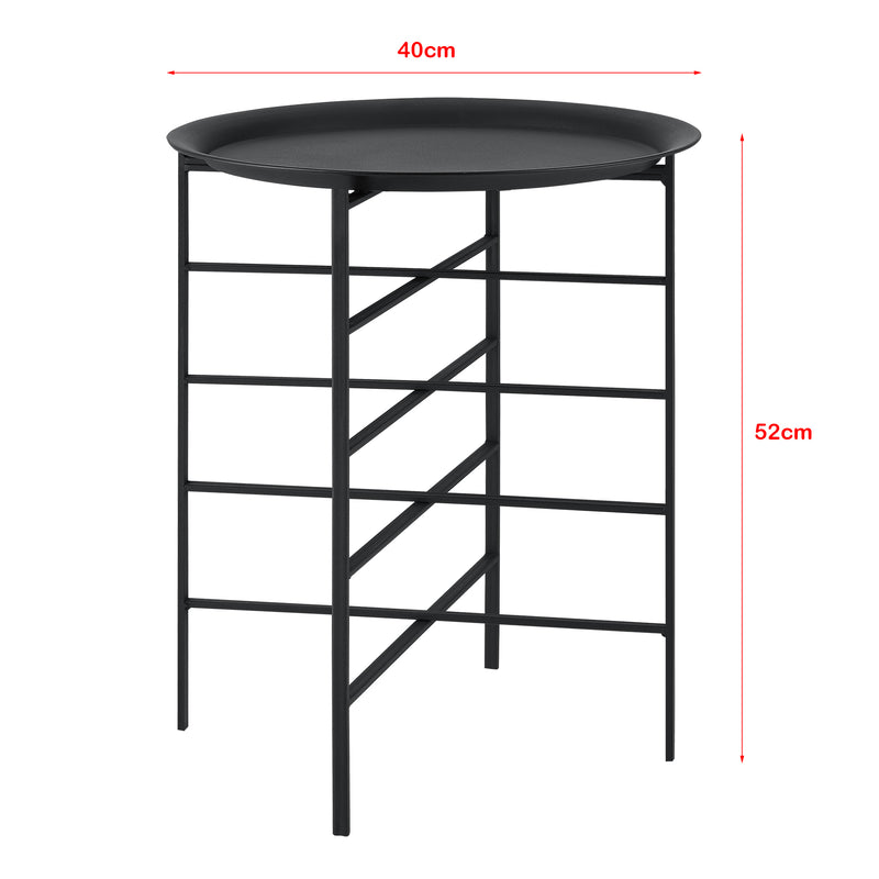 Maßskizze Beistelltisch Wiltz 40x40x53 cm Metall Schwarz en.casa