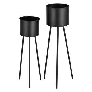 Blumenständer Dalhem 2er Set Schwarz en.casa