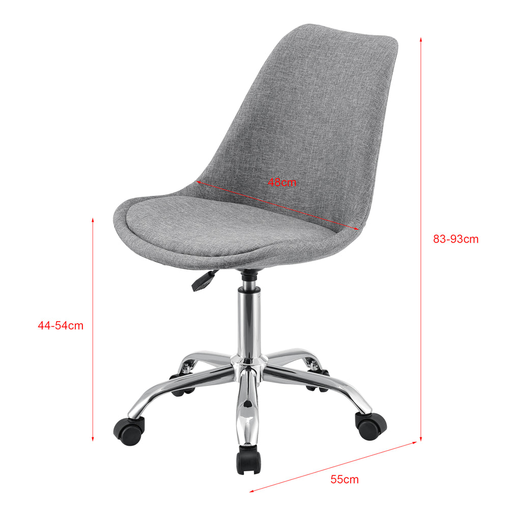 Bürostuhl Atherton 83 - 93x48x55 cm Hellgrau [en.casa] - premiumXL