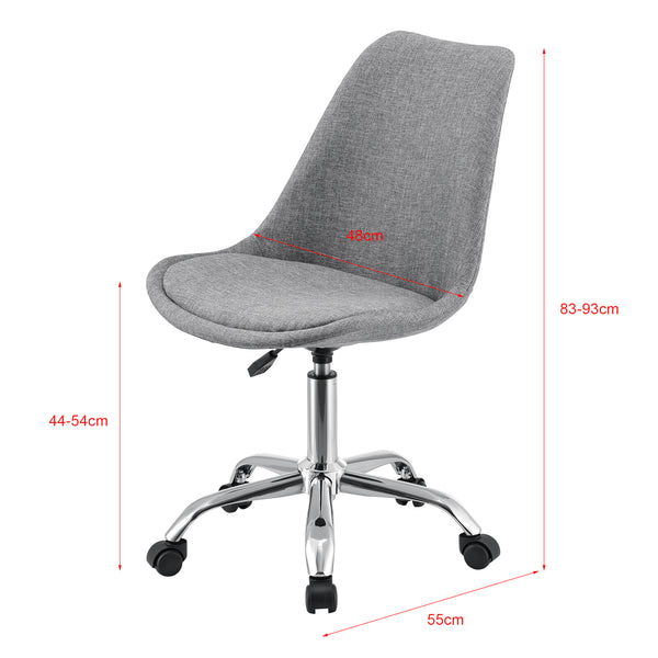 Bürostuhl Atherton 83-93x48x55 cm Hellgrau [en.casa]