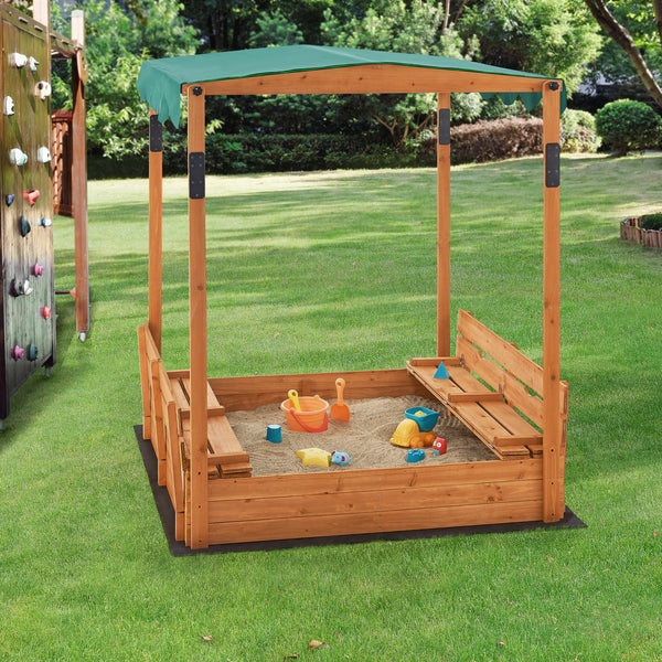 Sandkasten Pitsunda mit höhenverstellbarem Dach 145x118x118cm [en.casa]
